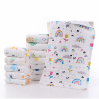 Cotton 6 Layers Printed Washcloth 25x50cm Baby Muslin Towels Hand Towels Soft Baby Face Towel